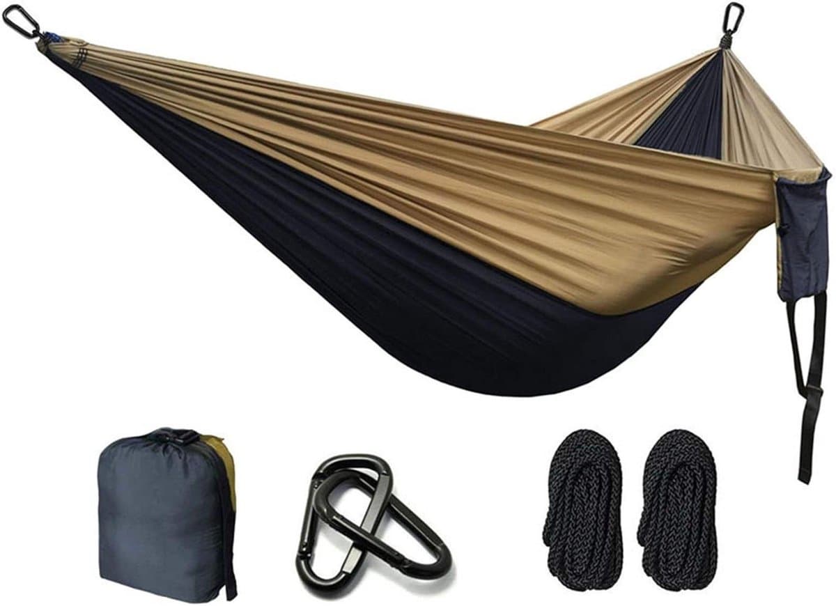 Hangmat - Schommelstoel - Buiten Ontspannen - Lichtgewicht Draagbaar - 260x140 cm - Donkergrijs Khaki