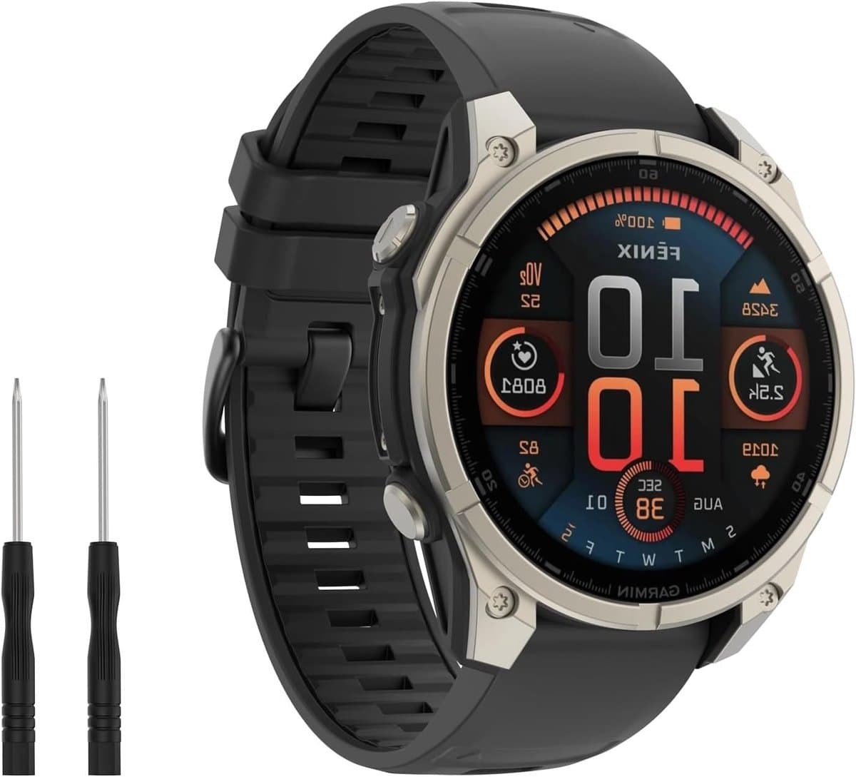 Zachte Horlogeband voor Garmin Fenix 8/E 47 mm, Fenix 7/7 Pro, Fenix 6/6 Pro, Fenix 5/5 Plus en Forerunner 935/945/955/965, 22 mm QuickFit, Zwart, Comfortabel en Duurzaam