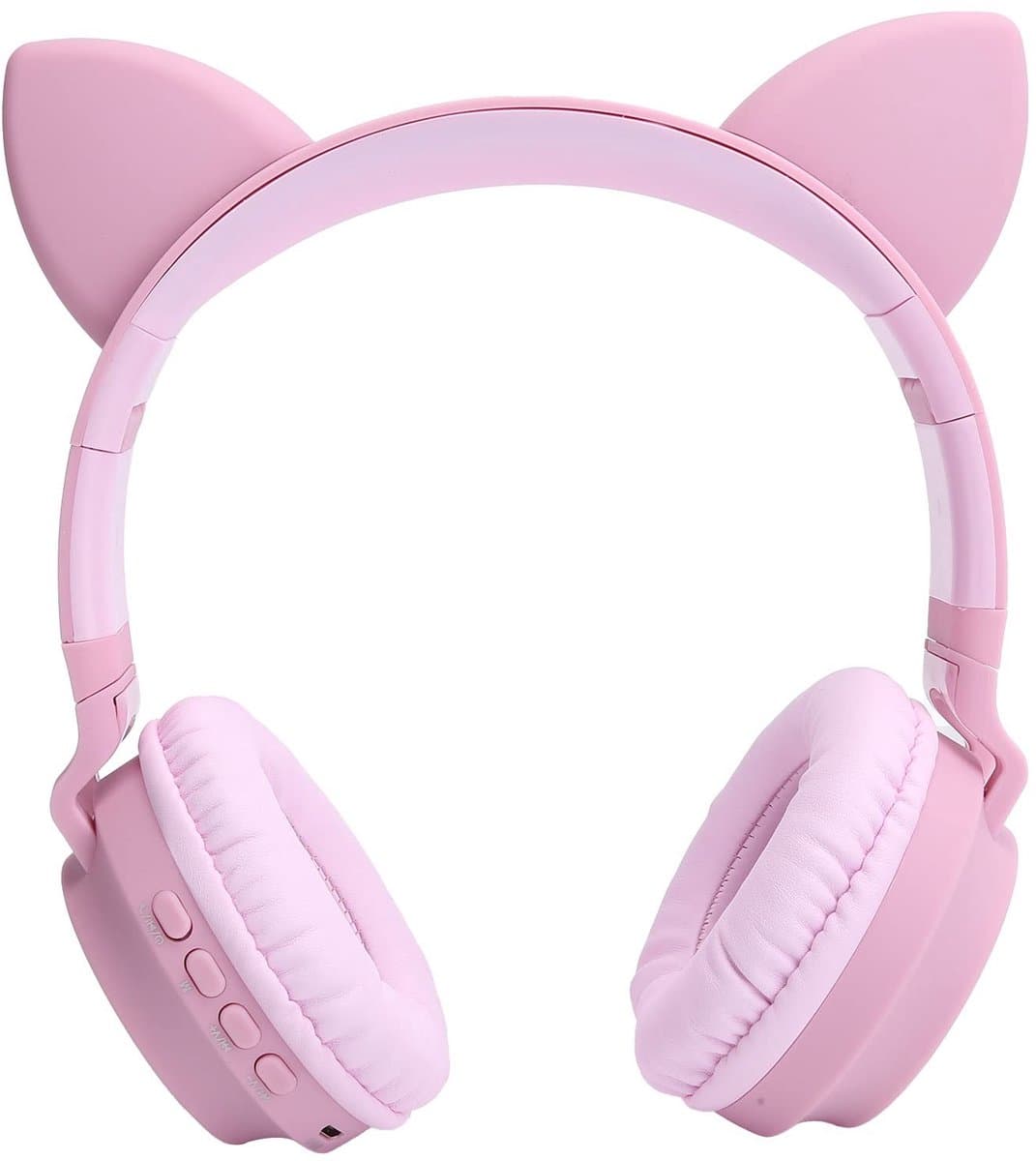 Dailygoody - Cat Ear Koptelefoon - Draadloze Hoofdtelefoon - Comfortabel en Stijlvol - Met 3D LED Licht - Perfect voor Jongeren - Vouwbaar en Dra