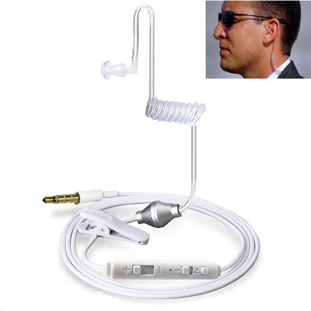 Dailygoody - 3,5 mm oortelefoon - Anti-straling - Wit - Stereo headset - Ideaal voor onderweg - Mini ingebouwde microfoon