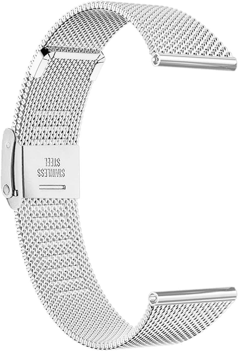Stainless Steel Horlogeband 18mm 19mm 20mm 22mm - Unisex Vervangband van Metaal Mesh voor Garmin, Galaxy en Amazfit Horloges