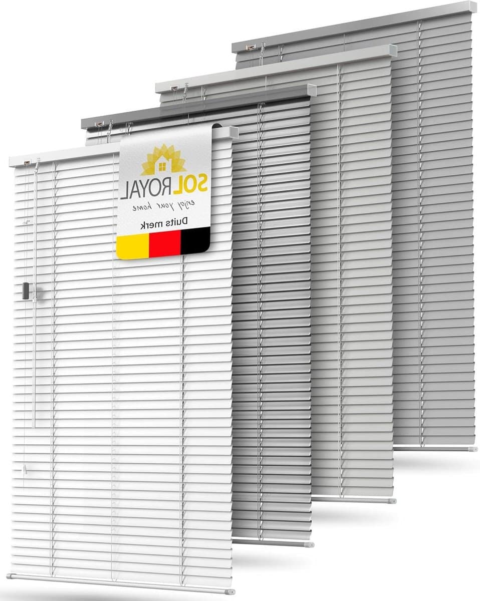 Aluminium Jaloezie - Raamdecoratie - Privacy en Zonwering - Montage zonder boren - 90x220 cm - Glanzend Wit