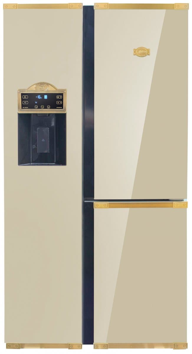 Retro- koelkast- Side-by-side KAISER KS 90300 ElfAD Bio-ivoorkleurige, No Frost 538 L 183 cm