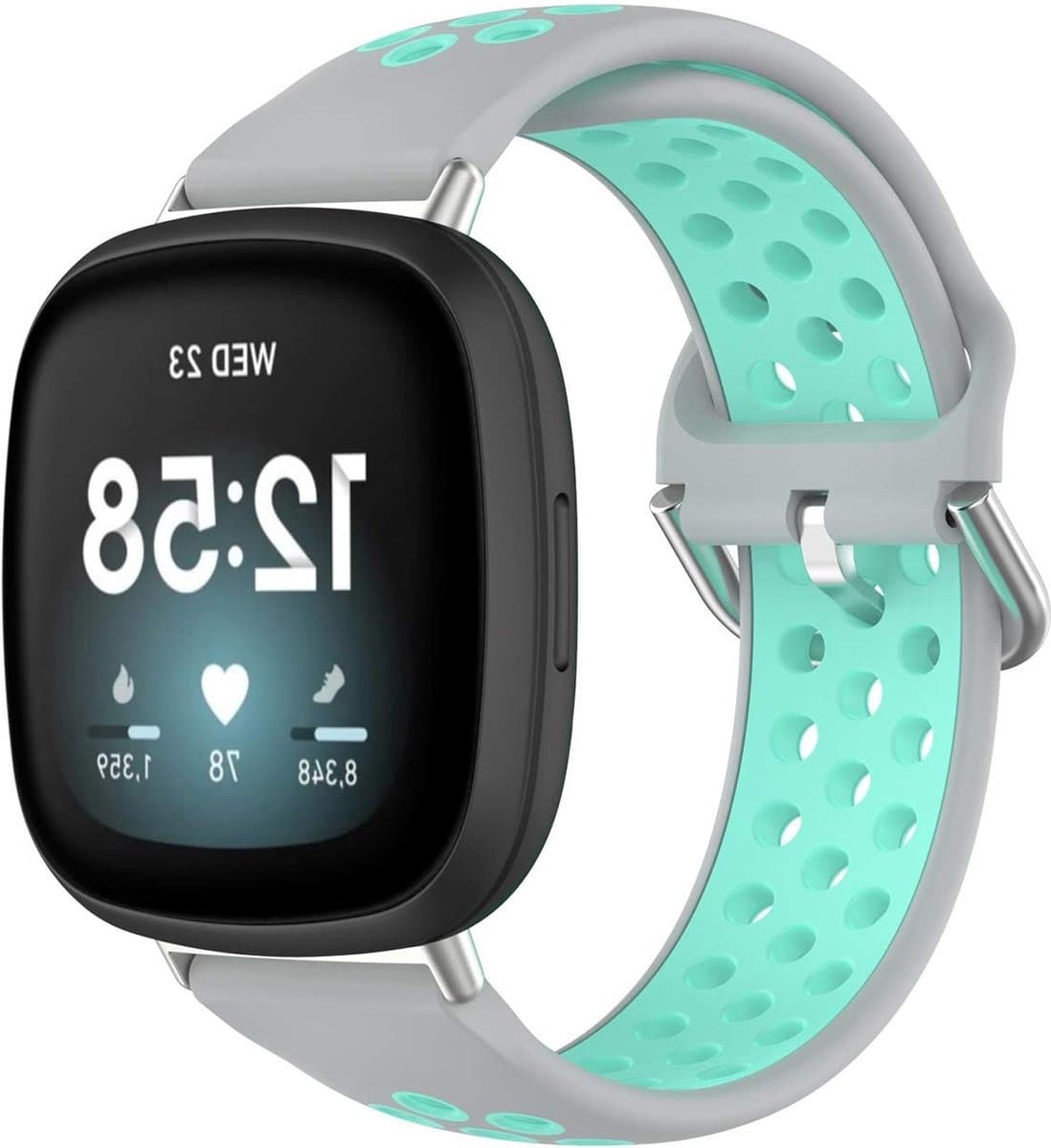 Zachte Siliconen Band voor Fitbit Versa 3 en Fitbit Sense, Ademend en Snelle Bevestiging, Comfortabele en Duurzame Polsband
