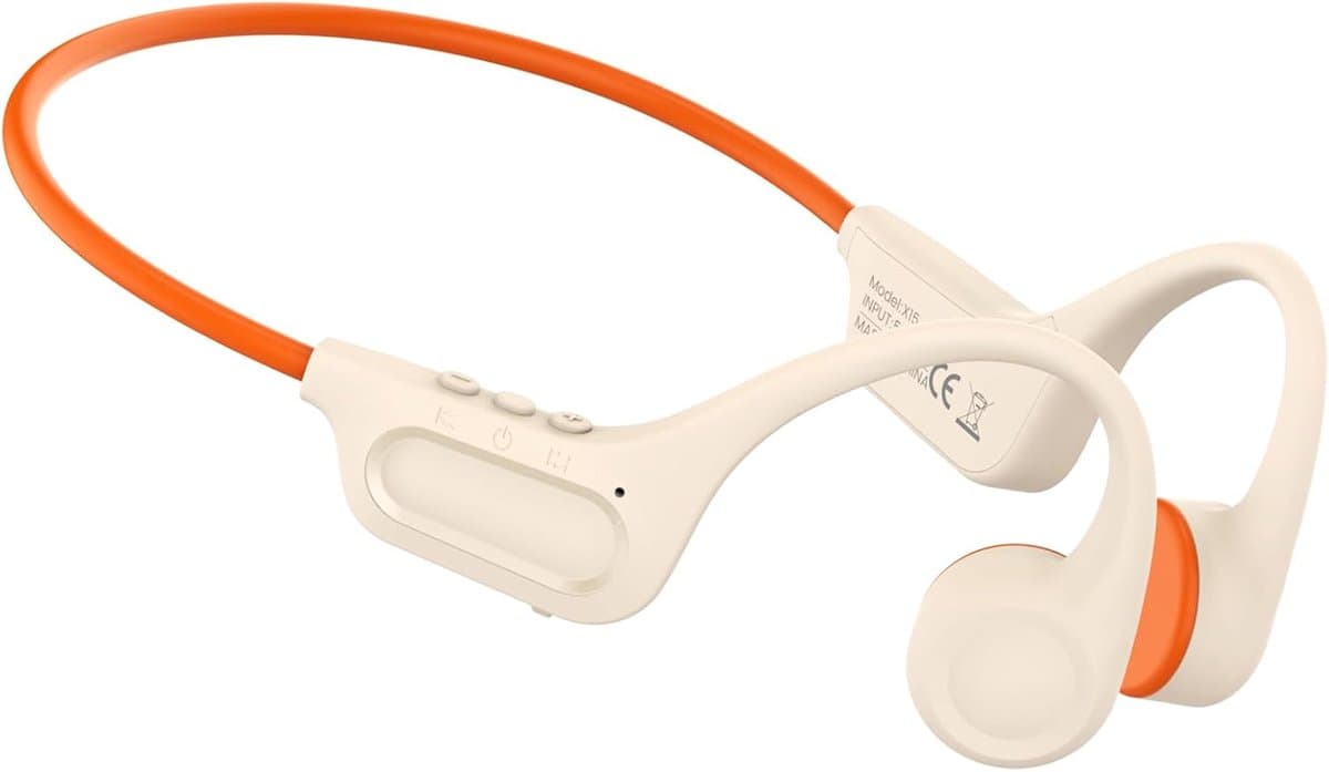Open-Ear Koptelefoon - Geleiding Koptelefoon - Sporten Buiten - Bluetooth 5.3 Connectie - 8 Uur Speeltijd - Wit