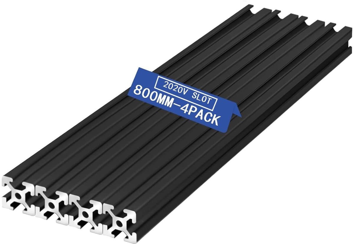 Dailygoods- Lineaire Rail Geanodiseerd - 4 Stuks - 800 mm - Aluminium Profielen - V-Slot 2020 - Voor 3D-printers/CNC-machines - Hoge Sterkte - Aluminium Profiel