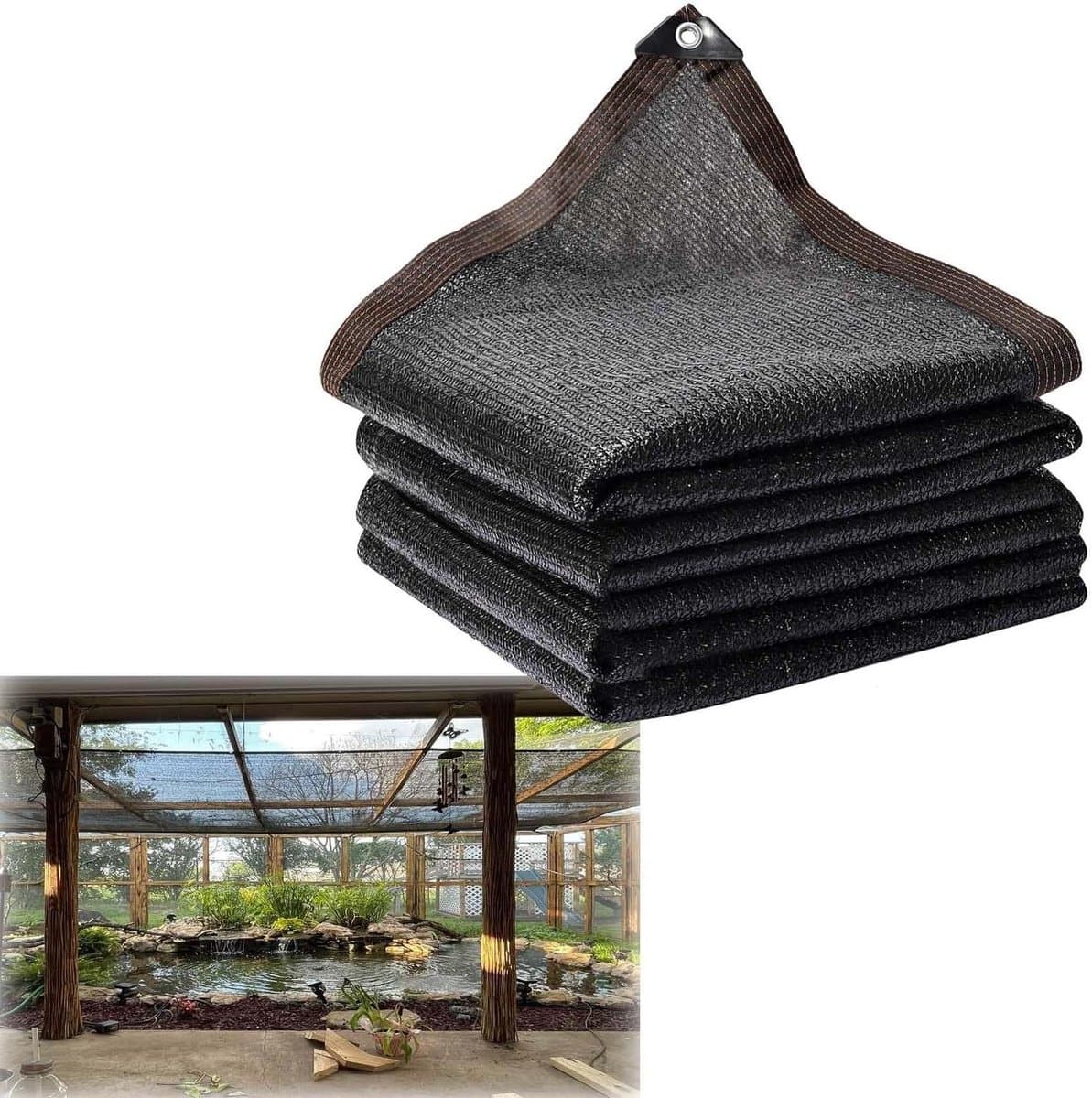 Schaduwdoek Zwaar - Zonnedoek Gaaszeil - Buitenruimte Koelen - 70% UV Bescherming - 4x11 Meter - Zwart