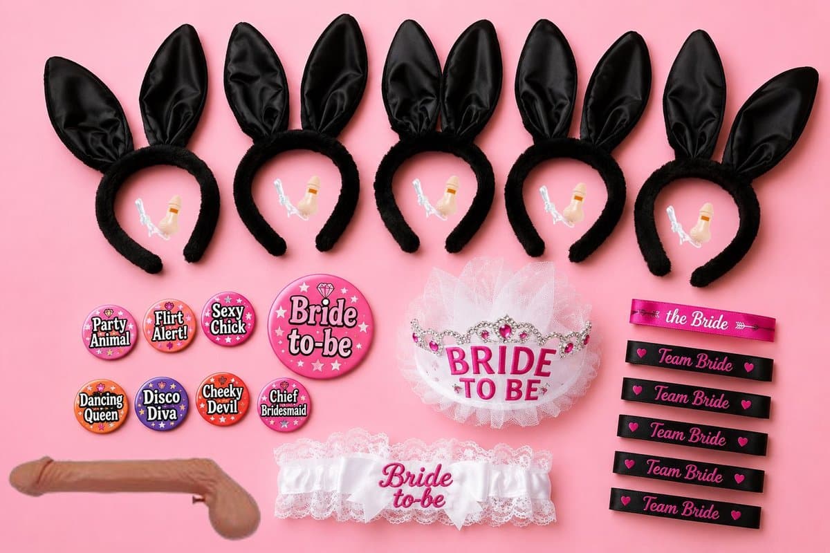 Vrijgezellenfeest Pakket Dames – Bride to Be Set met Bunny Oren, Tiara met Sluier, Willy Waterpistool & Team Accessoires