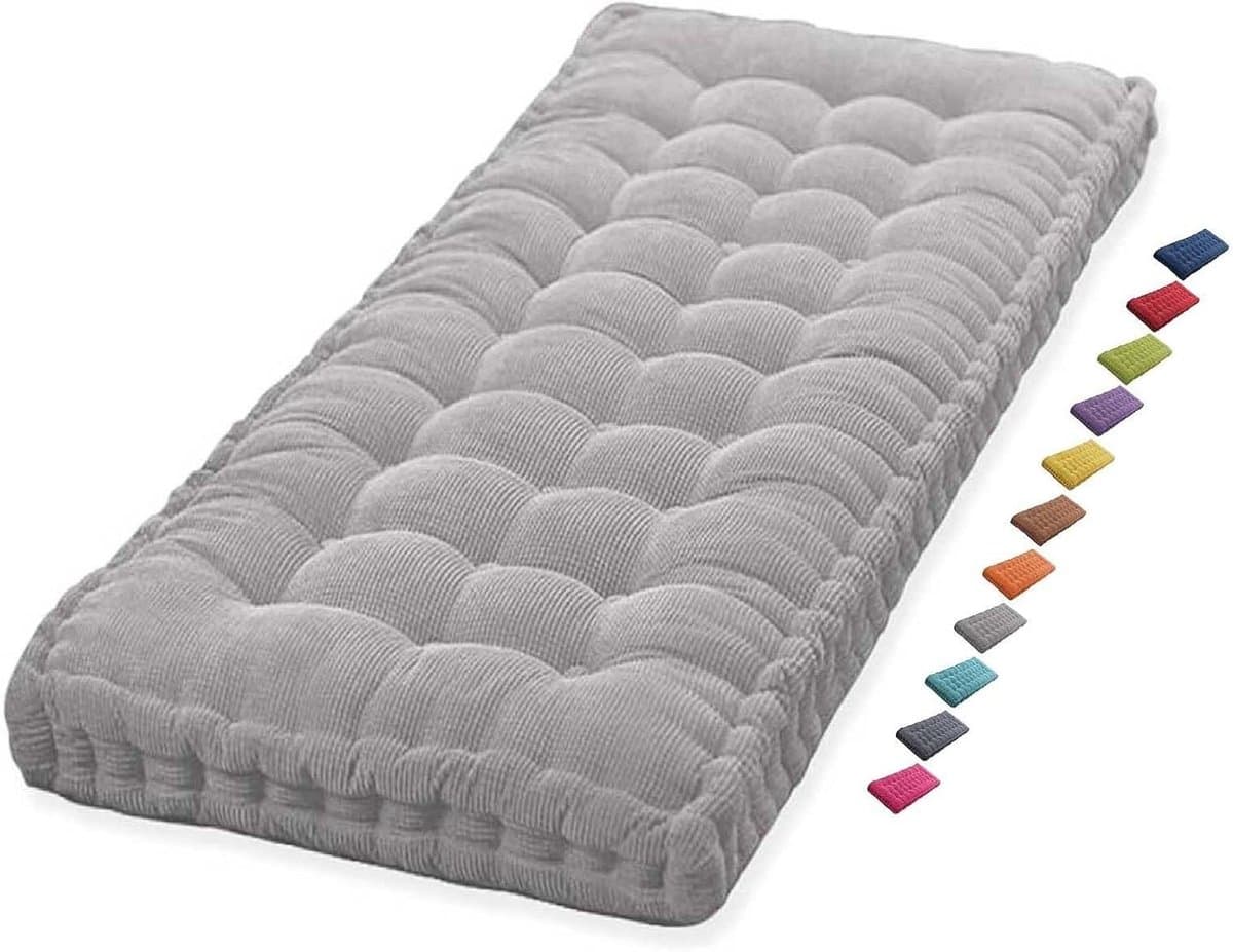Bankkussen - Zitkussen Buiten - Comfortabel Zitten - Dikke Vulling - 165x55cm - Lichtgrijs