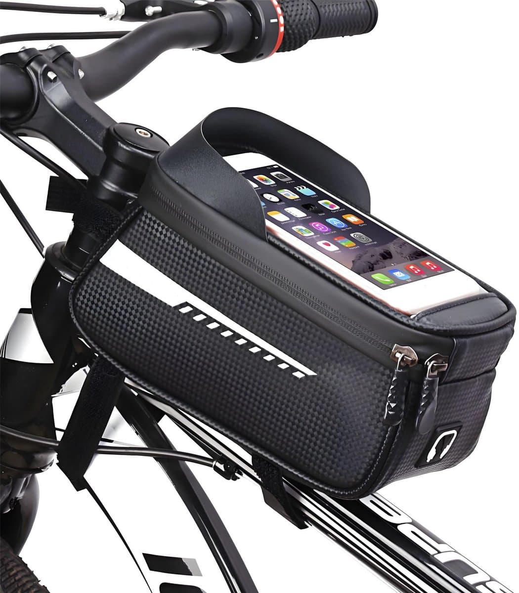 Telefoonhouder fiets - Waterdichte Fietstas met Telefoonhouder – 1,6L Frametas voor Fiets – Bovenbuistas met Touchscreen – Geschikt voor Smartphones tot 7 Inch