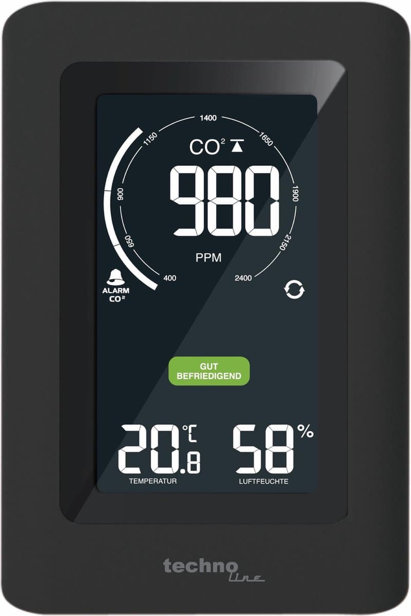 Technoline WL 1030 - CO2 Meter - Thermo/Hygrometer - Zwart