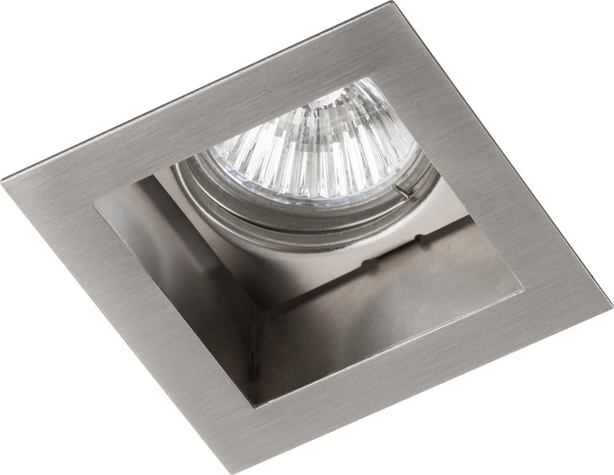 Berla modern inbouw armatuur - Vierkant - Nikkel - Kantelbaar - exclusief lichtbron GU10 - IP20 - Sfeerverlichting