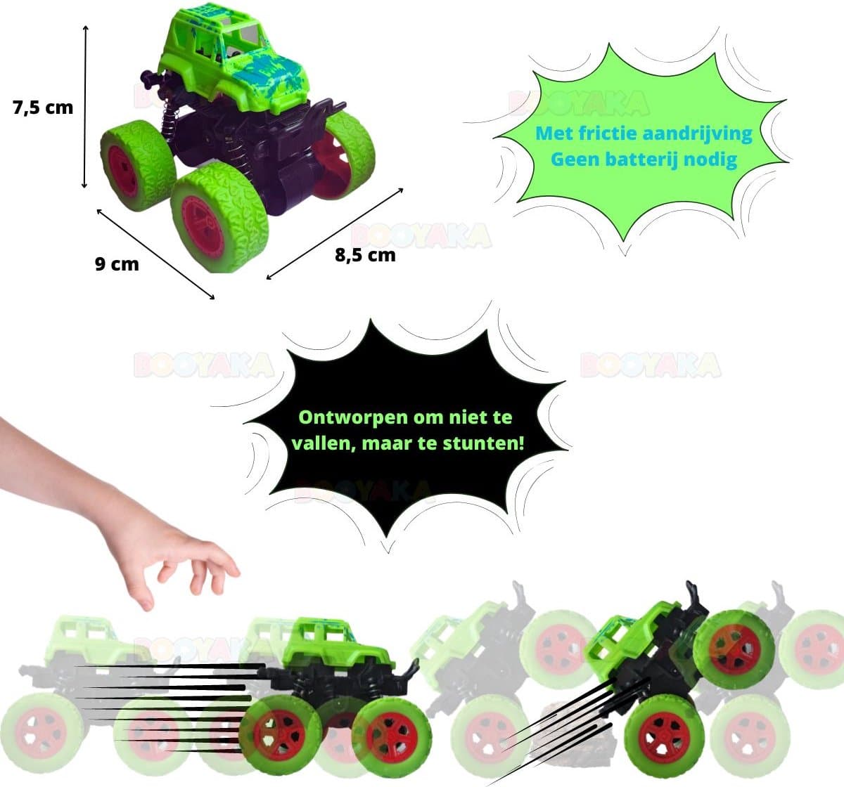 Booyaka Big Wheel Monster Truck - Stuntauto voor buiten - 3+ jaar