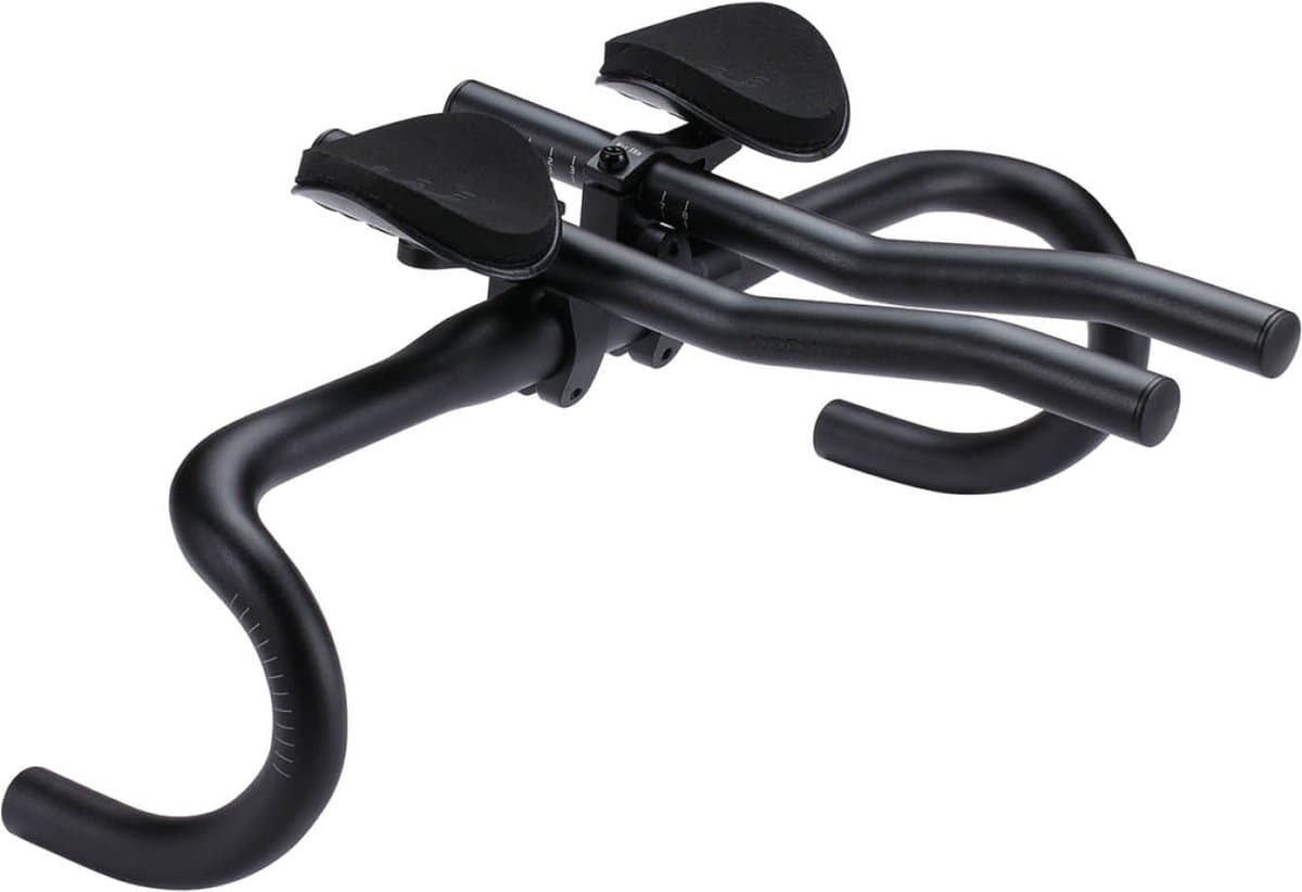 BBB Cycling Opzetstuur Racefiets - Lichtgewicht Ligstuur - Verstelbaar Opzetstuur met Armsteun - Tijdritstuur - Triathlon Stuur - Compatibel met 25.4 of 31.8mm Fietsstuur - AeroLight BHB-58