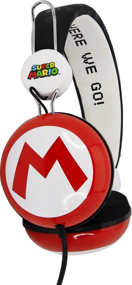 Super Mario - Iconic M - kinderkoptelefoon - verstelbaar - comfortabel - lange kabel