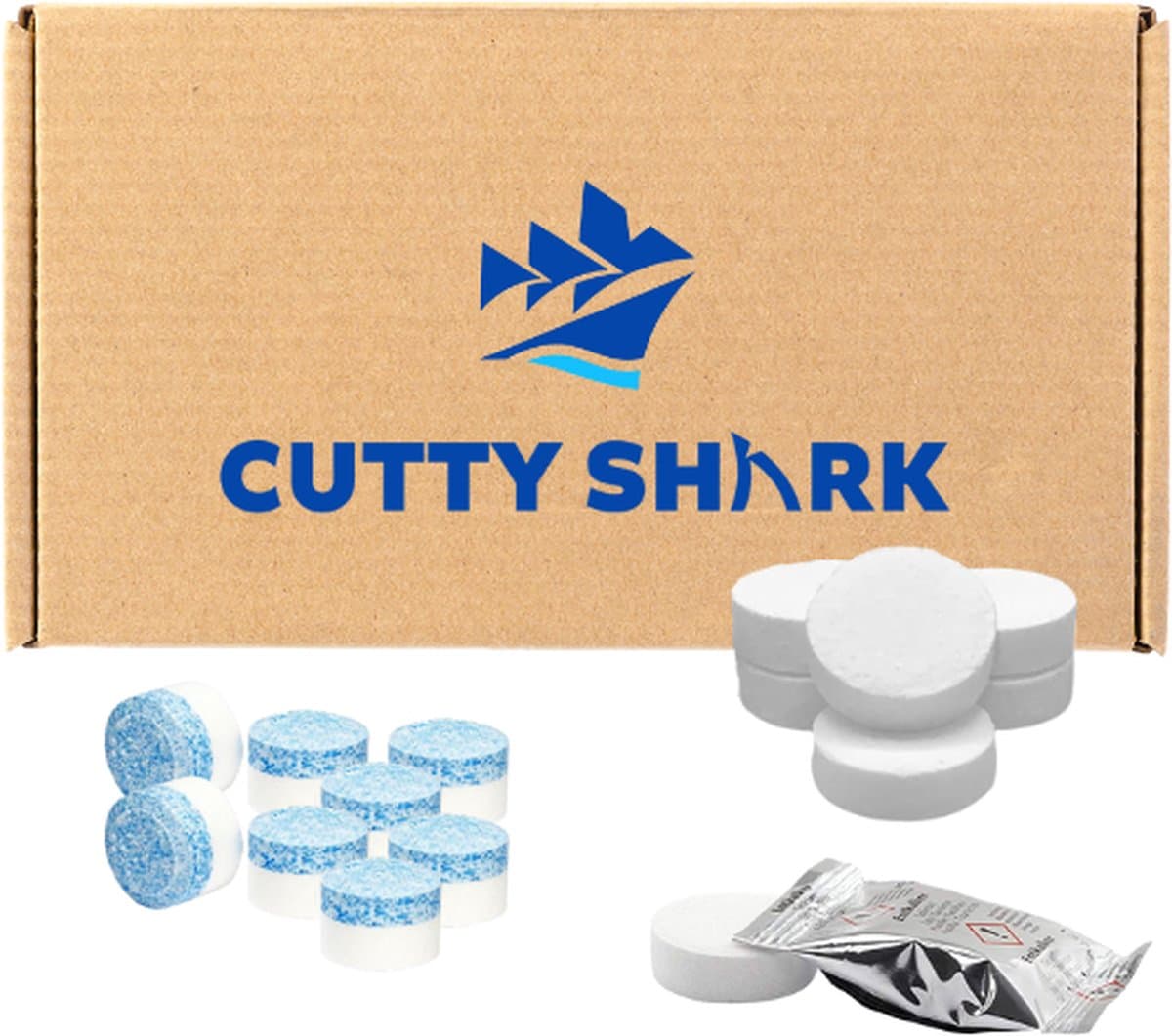 Cutty Shark 15 + 20 Koffiemachineonderhoudset - 15 ontkalkingstabletten + 20 2-in-1 reinigingstabletten - koffiemachineontkalker en reiniger