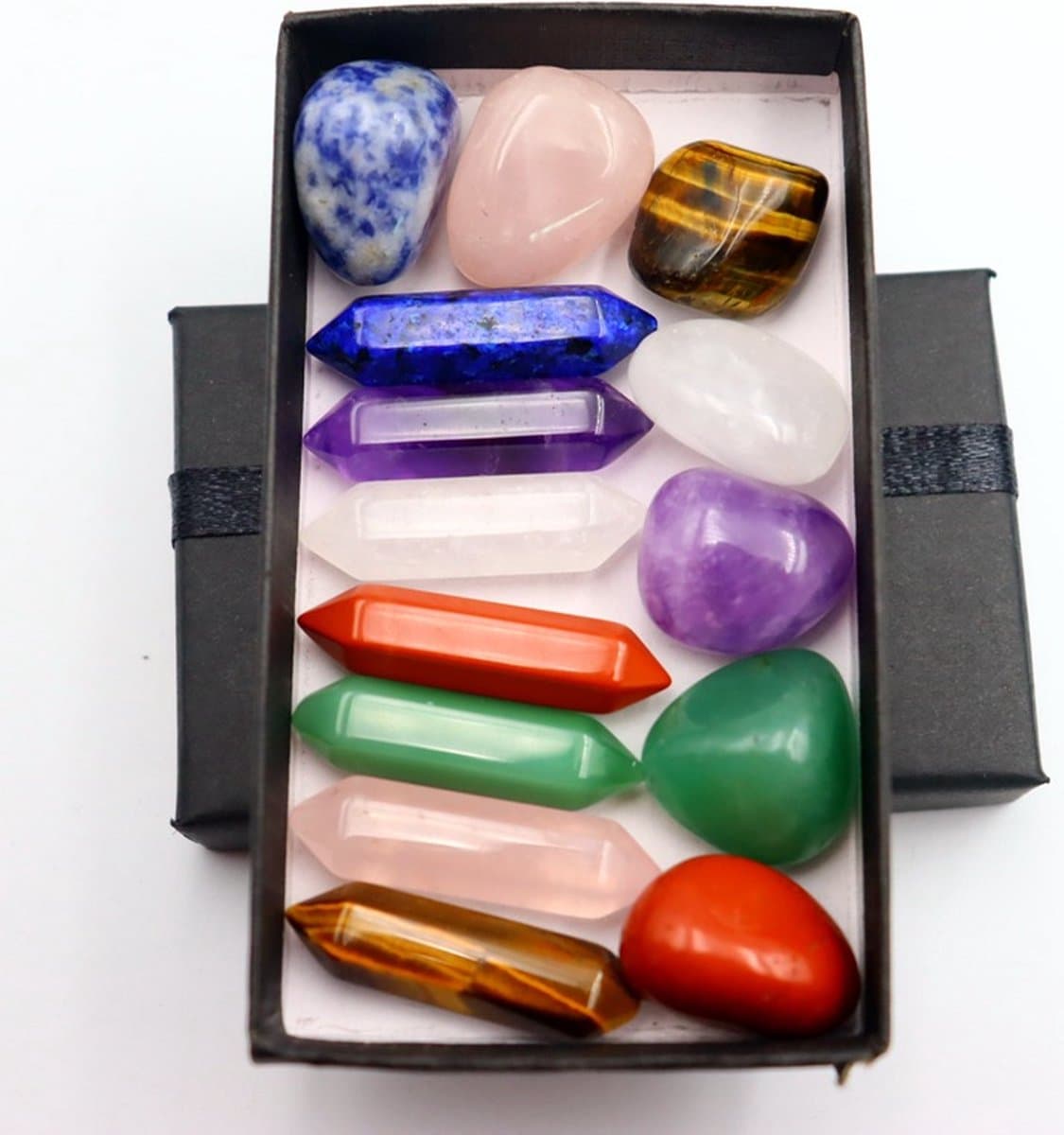 Chakra stenen - Giftbox - 14 stuks - 7 chakras - Reiki - Healing stones - Power stones - Feng Shui - Zen - Balans - Cadeau