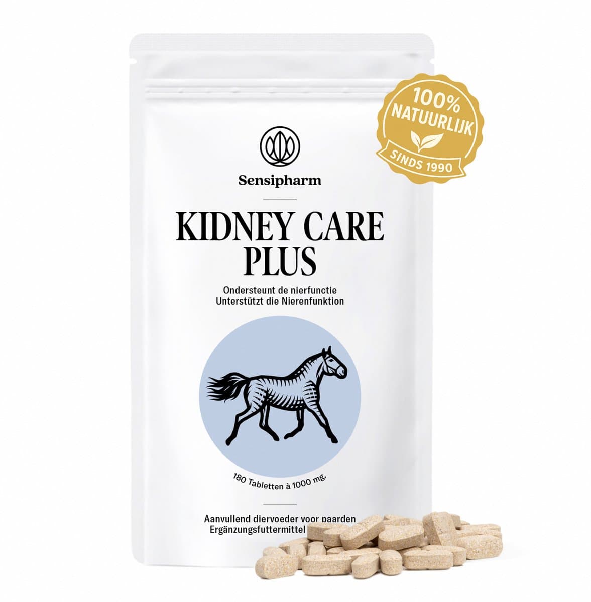Sensipharm® Kidney Care Plus Paard - Natuurlijk Nier Supplement bij oa Nierfalen - 180 Tabl.