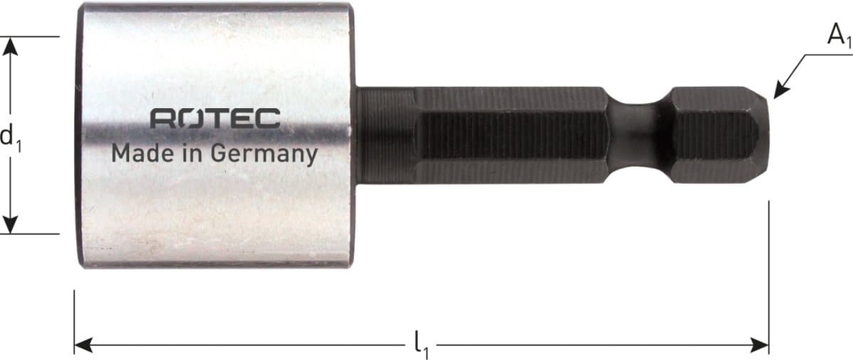 Dopsleutel E6.3 1/4" bitopn., magnetisch, SW 19x65