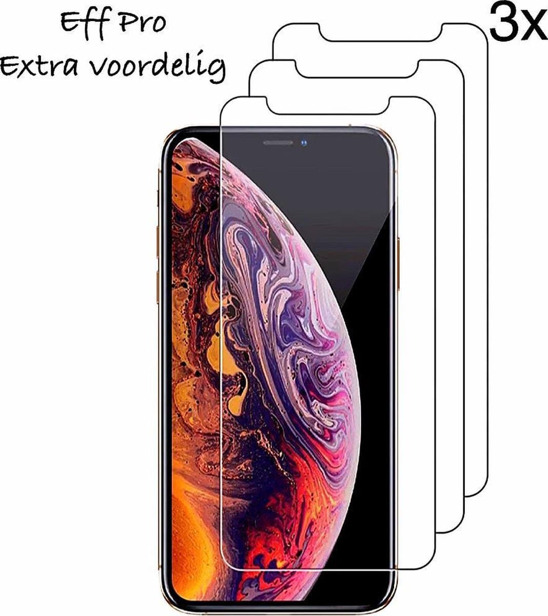 iPhone 11 / iPhone XR Screenprotector Glas -Tempered Glass 3pcs (Extra voordelig) - Eff Pro