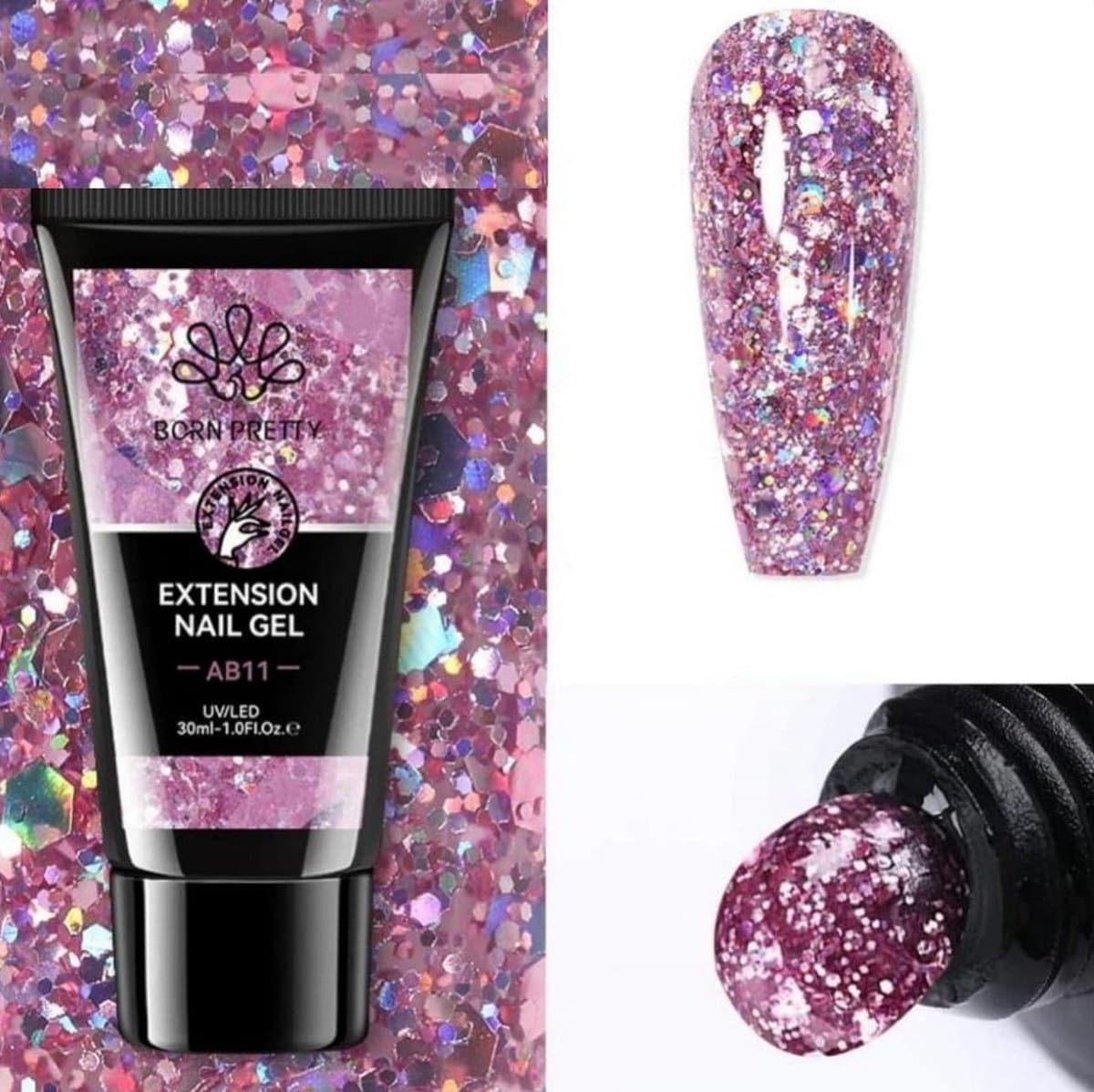 Born Pretty - Polygel - 30 ml - Polygel nagels - Polygel kleuren - Polygel producten - Polygel pink - Polygel roze - Polygel glitter - Polygel nude - Polygel tube - Polygel tube kleurtjes - Builder gel - Builder gel gel nagels - Gelnagels