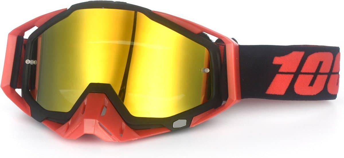 Motorbril/anti-UV antislipbril/racebril/skibril/motorfiets, off-road racen, ATV, ATV spons stofdichte bril/bril voor buitenactiviteiten voor volwassenen Zwart en Rood