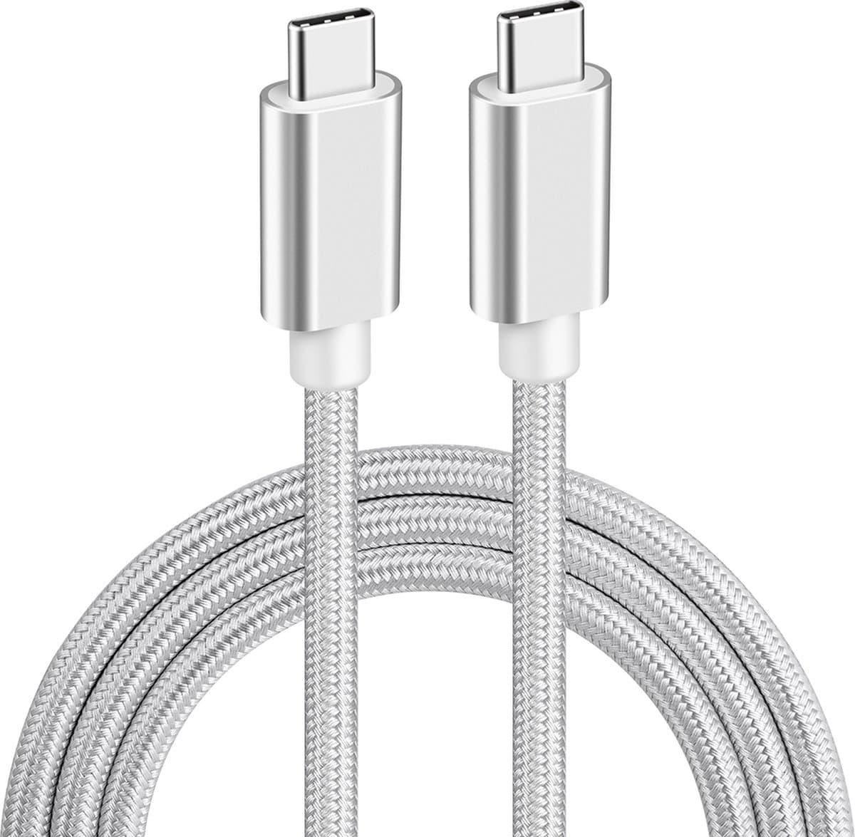 NÖRDIC USBC-N1062 USB-C naar USB-C kabel - USB3.2 Gen1 - PD60W - 5Gbps - 1m - Wit