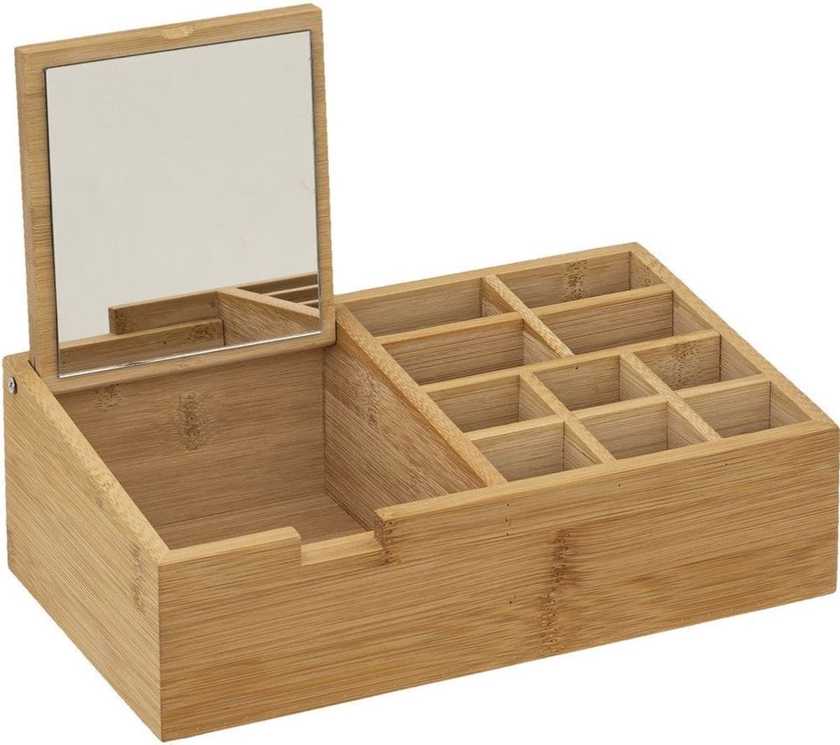 5five Simplysmart Bamboe Organizer met Spiegel - Bruin, 24,5 x 14 x 8 cm