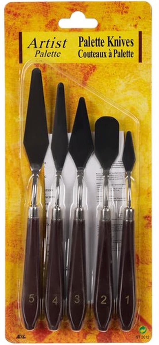 Verfmessen set 5 stuks - Schilders spatels - Schilderspaletmes set voor schilderen, kunst & hobby