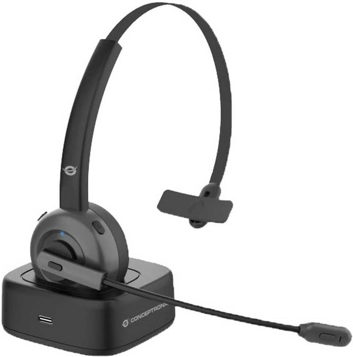 Draadloze Headset met Geluiddempende Microfoon en Oplaaddock voor Kantoor en Callcenter