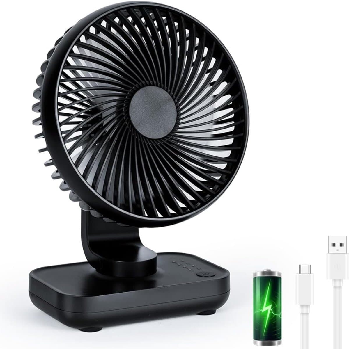 CLVP® Mini Ventilator - Krachtige Waaier - Tafelventilator - Airco Verkoeling - Zwart