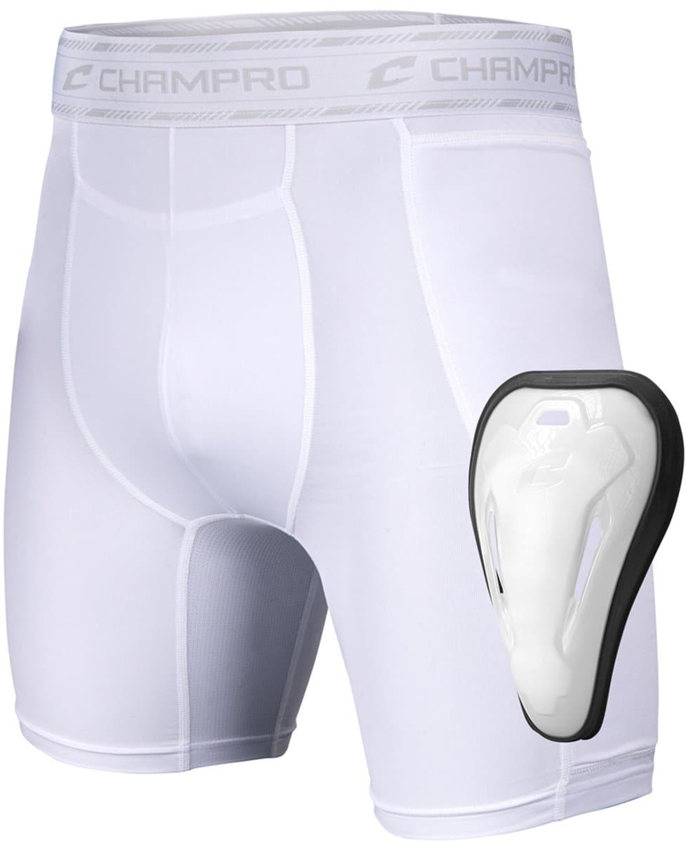 Champro - Honkbal - Take-Out - Compression Short - Met C-Flex Cup - Tok - Wit - Jeugd Large