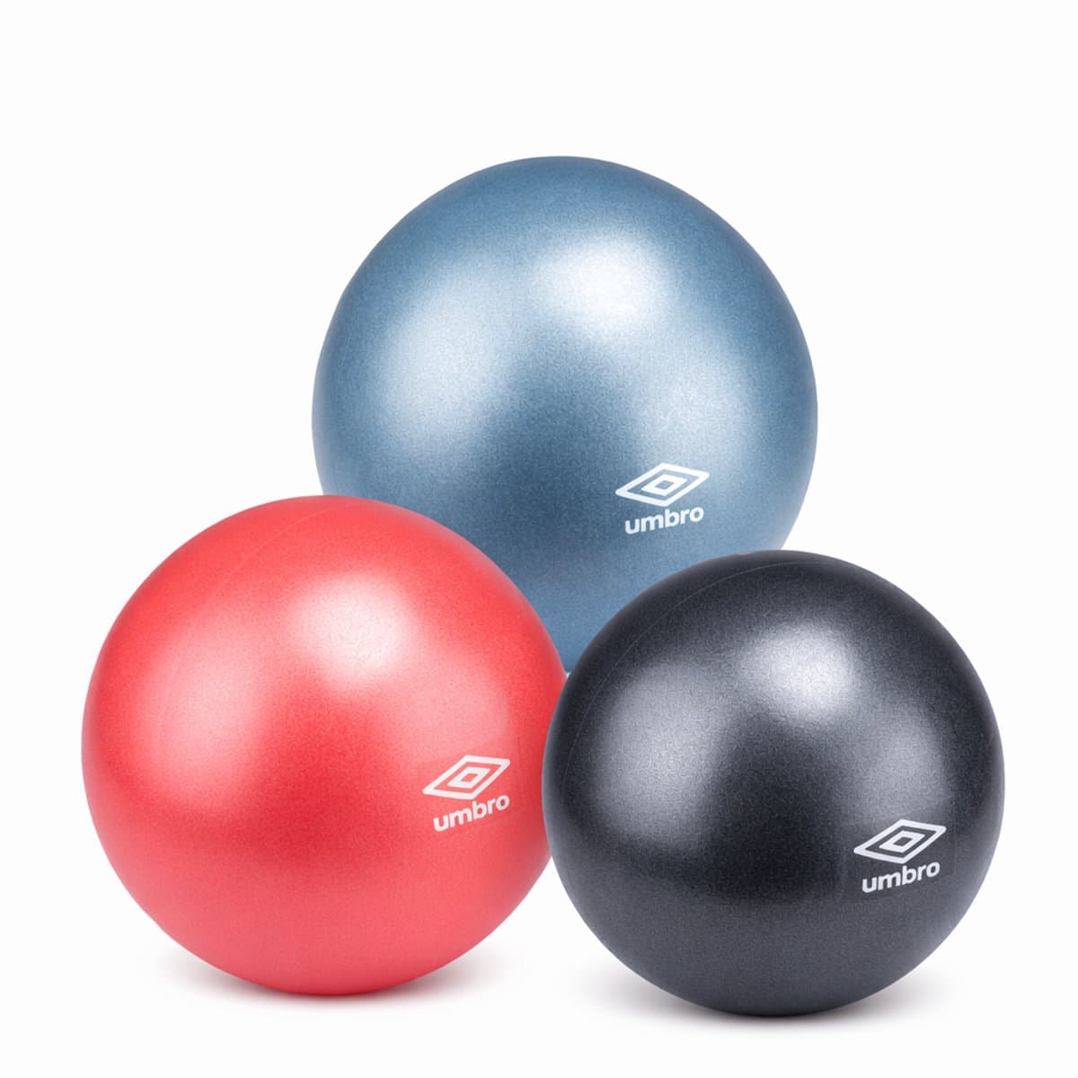 Umbro Pilates Ball Set – 3 Pilatesballen van 18, 22 en 25 cm – Voor Thuisgebruik, Fysiotherapie en Training – Compacte Balset voor Revalidatie, Core Kracht en Stabiliteit