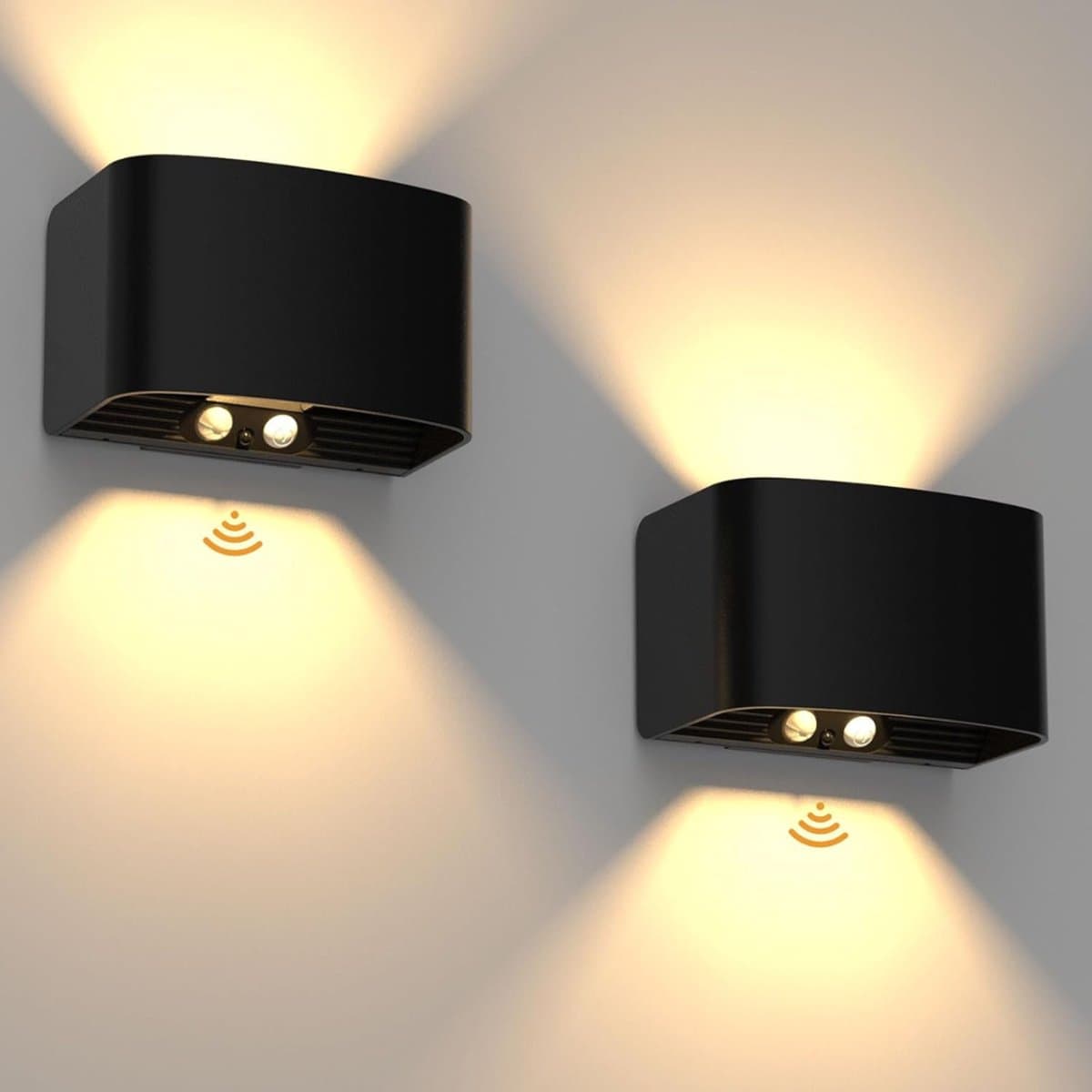 SCH® Oplaadbare Wandlamp - Wandlamp - Zwart - 18cm x 14cm x 10cm