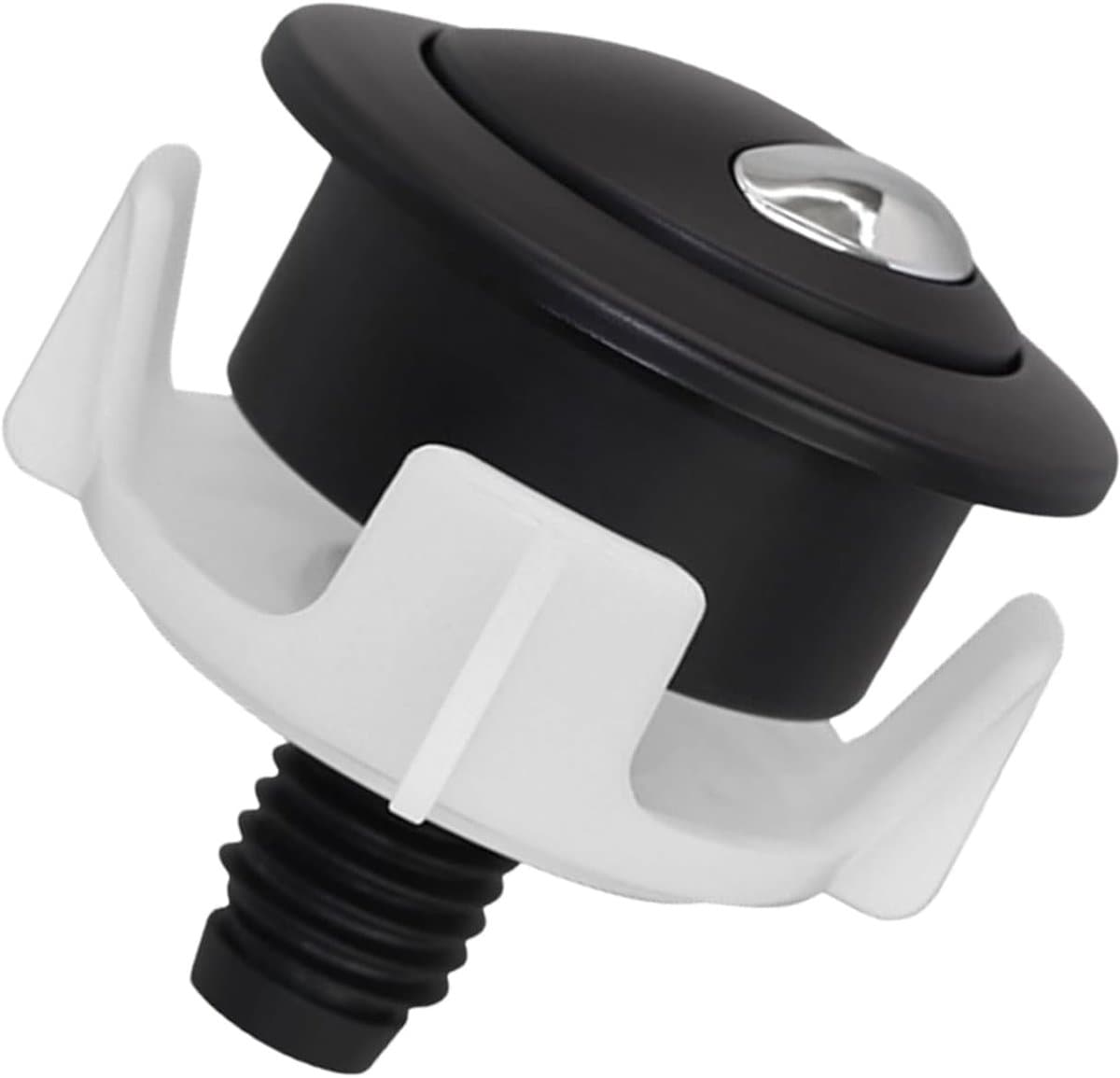 Toilet Drukknop - Spoelknop Reservoir - Waterbesparend Spoelen - Twee Spoelopties - 4.8x5.4 cm - Zwart en zilver