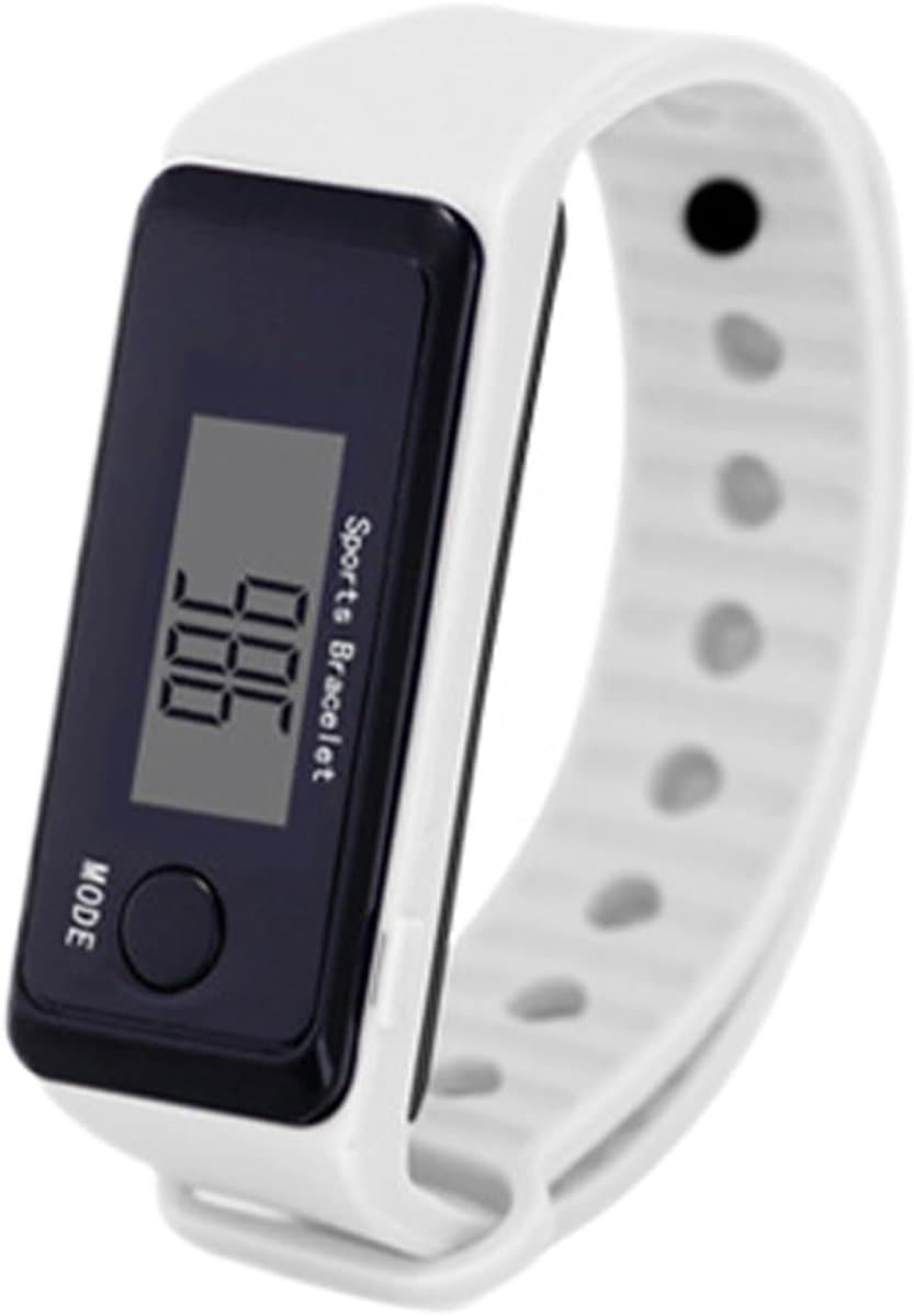Stappenteller Horloge - Fitness Tracker - Dagelijkse Activiteit - Nauwkeurige Tellers - Pols Draagbaar - Wit