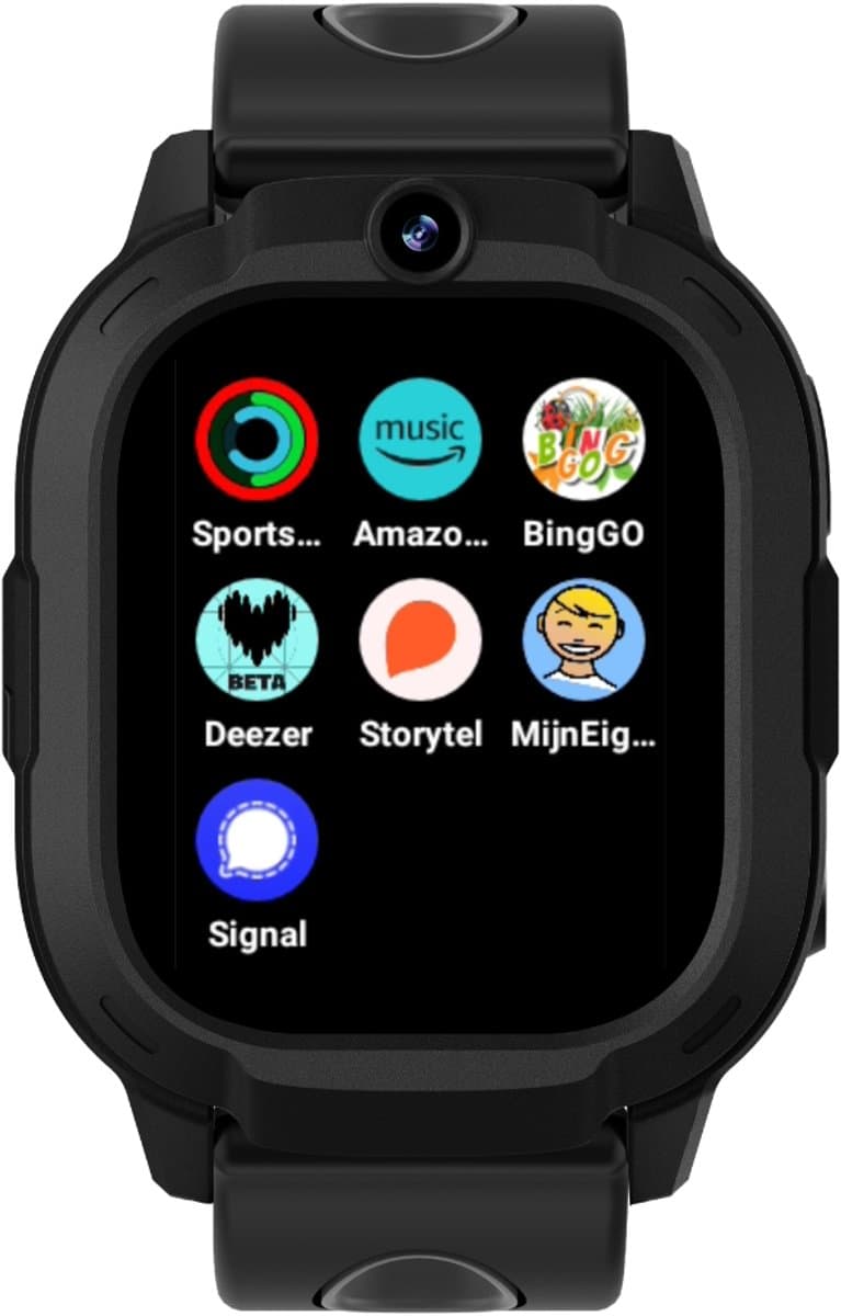 Rebel Cactus SKY (Zwart) - kindersmartwatch - GPS tracker - Whatsapp - (video) bellen - SOS/Geofence - Groot display 1.75" - Gratis OuderApp - Batterij: 32uur - Alle wereldtalen - Geen internet en geen socials - Wel apps - Uit tijdens school - Wifi
