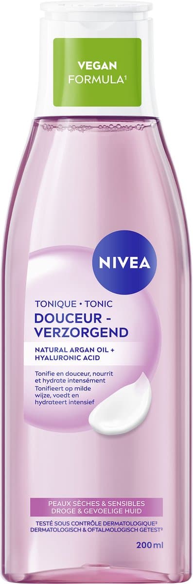 NIVEA Essentials Verzachtende Tonic Gezicht - Reinigingstonic - Toner Gezichtsreiniger Droge en Gevoelige Huid - Amandelolie - 200 ml