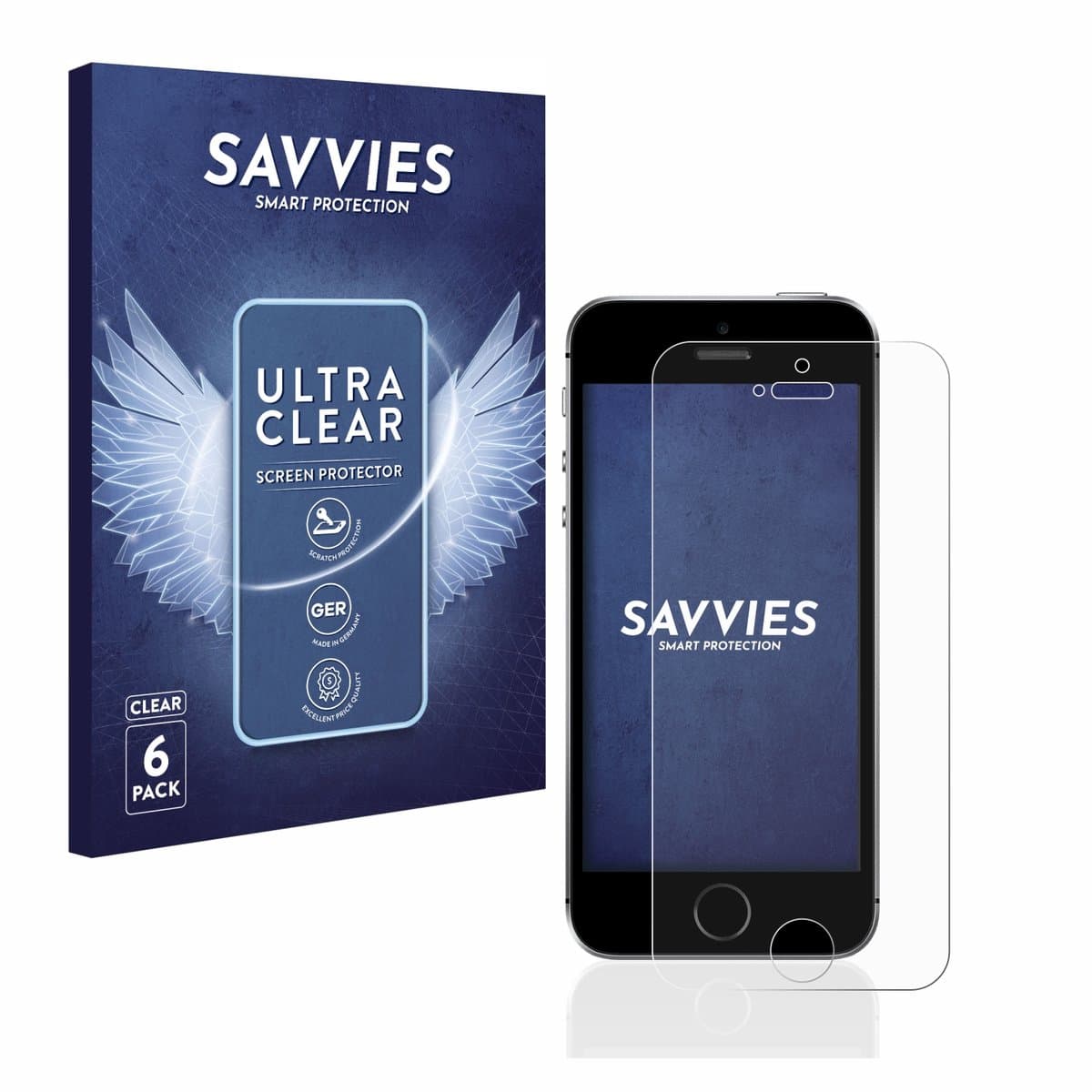 Savvies - Screenprotector voor Apple iPhone SE 2016 - Folie Beschermfolie transparant 6 Stuks