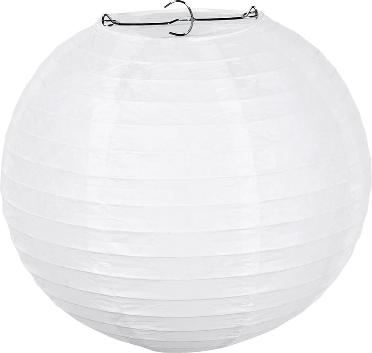 Boland - Papieren lampion met draadstalen frame Wit - Verjaardag, Kinderfeestje, Sint Maarten