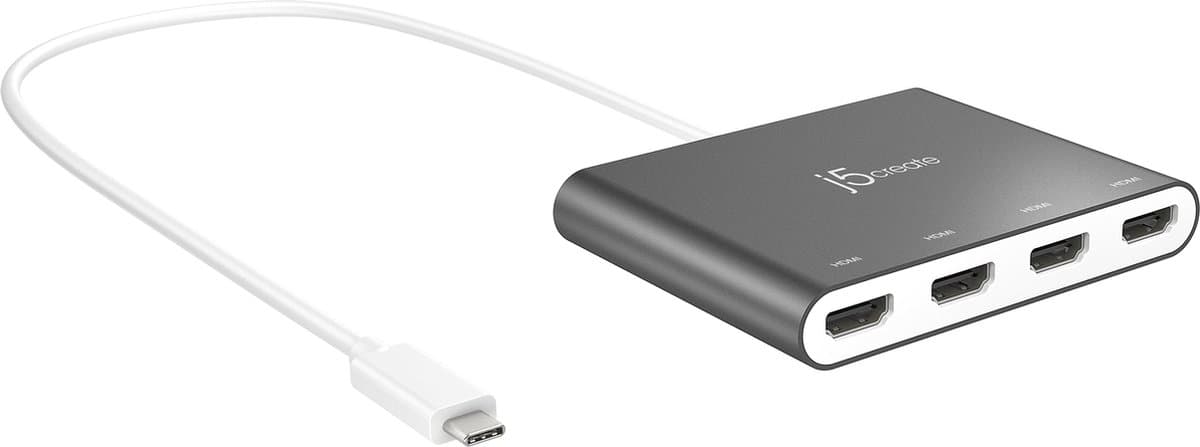 j5create JCA366-N USB-C naar 4-Port HDMI Multi-Monitor Adapter