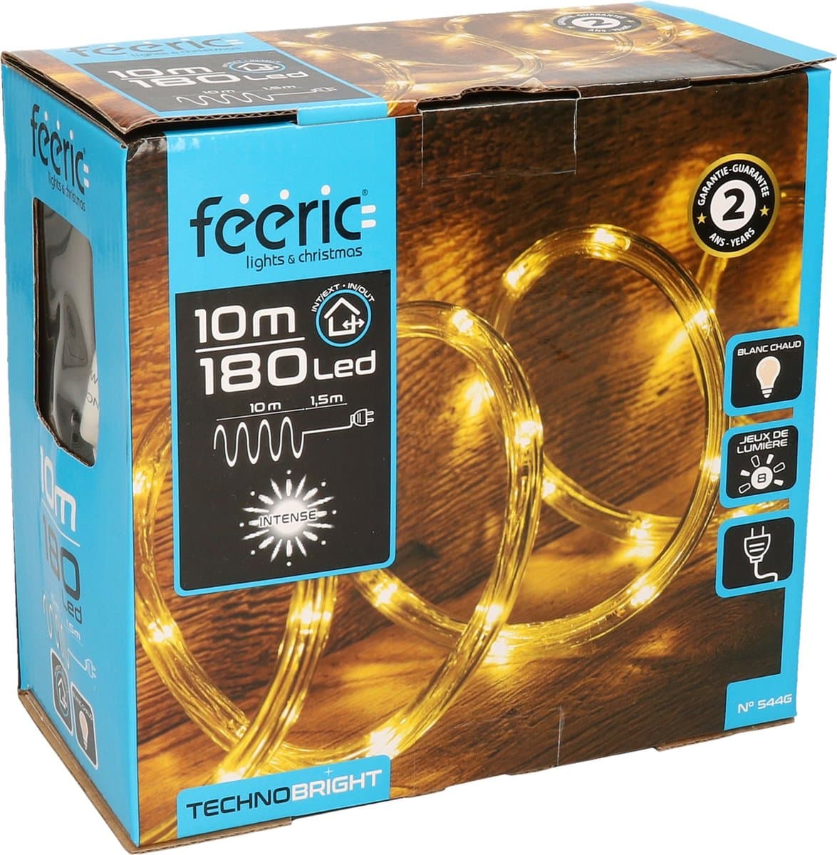 Feeric lights & Christmas Lichtslang - 180 led lampjes - warm wit - 10 m - kerstverlichting