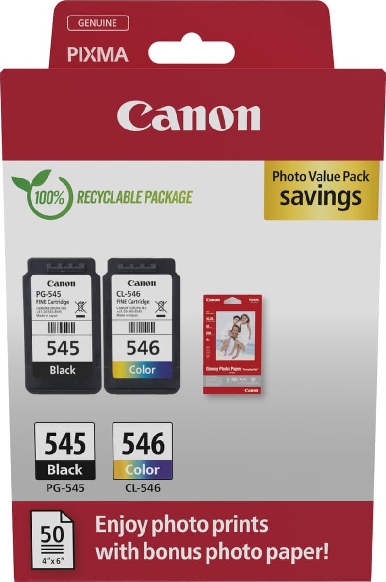 Canon 8287B008 inktcartridge 2 stuk(s) origineel zwart, cyaan, magenta, geel