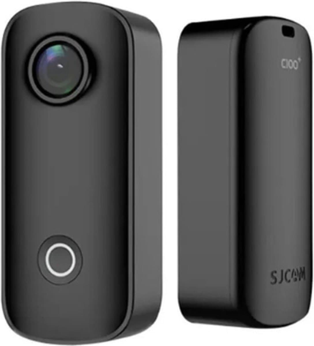 Sjcam C100 Plus Actiecamera - Waterdicht - 4K / 30FPS - Duikten tot 30M Diep - 115 ° Hoek met Vervormingscorrectie - Klein en Compact - Met EIS-stabilisatie - Time-lapse-fotofunctie - Anti-shake-systeem - Met App - 20x26x60mm - Zwart