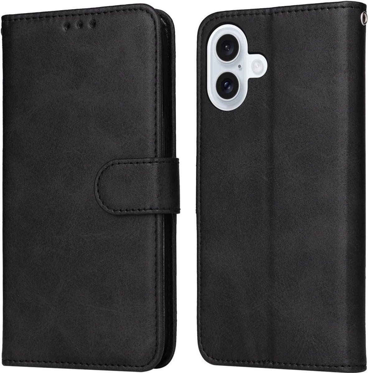 LAMT Stevige Bookcase Hoesje iPhone 17 – Zwart – Met Magnetische Sluiting