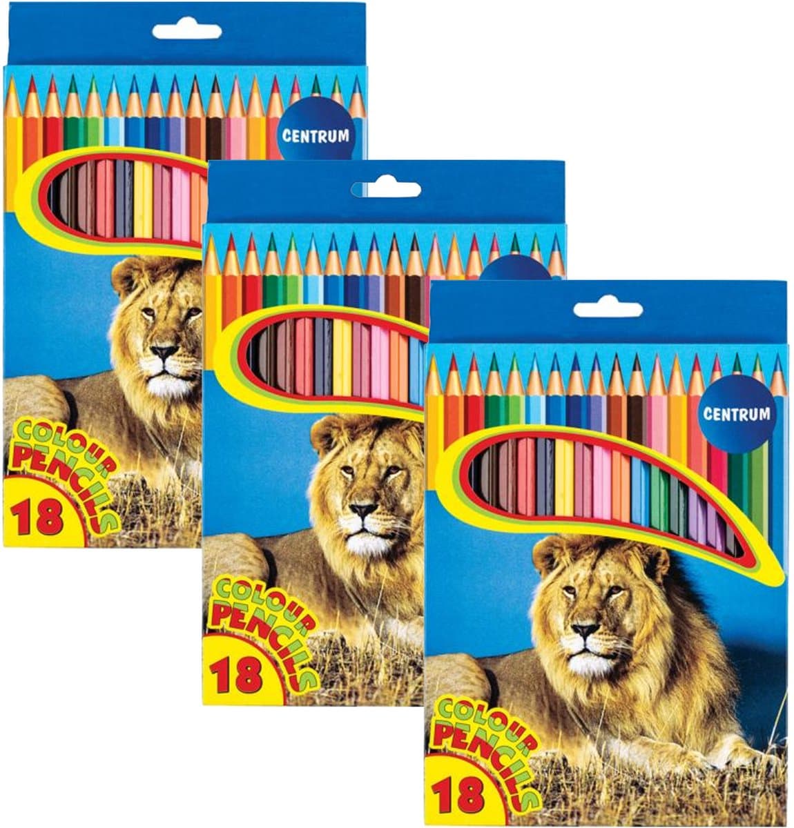 Centrum Kleurpotloden set - multi kleuren - 54x stuks - tekenen voor kinderen/volwassenen - hobby