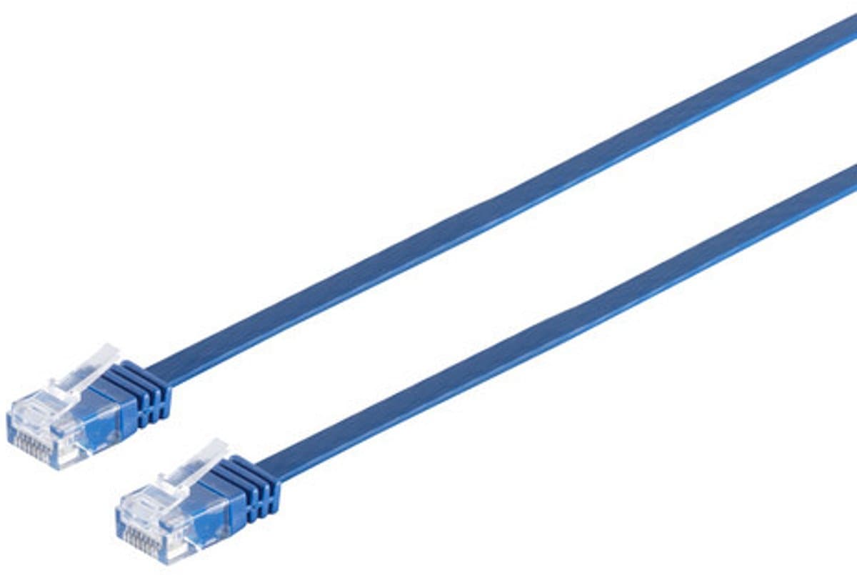 Patchkabel-Flachkabel U/UTP cat. 6 slim blau 5m