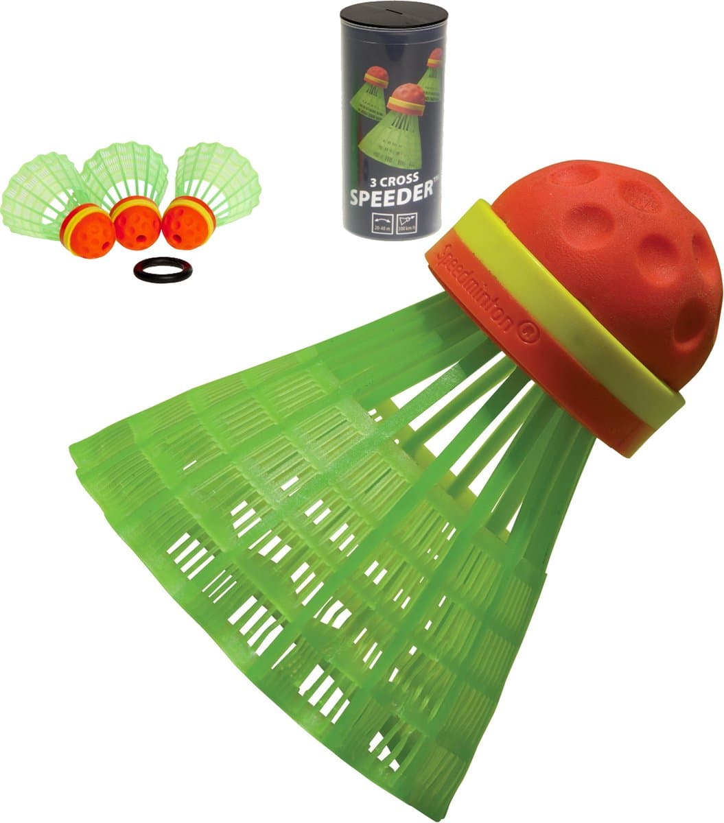 Speedminton Speeder tube Cross - 3 stuks - speedbadminton - crossminton - speed badminton shuttle - Groen