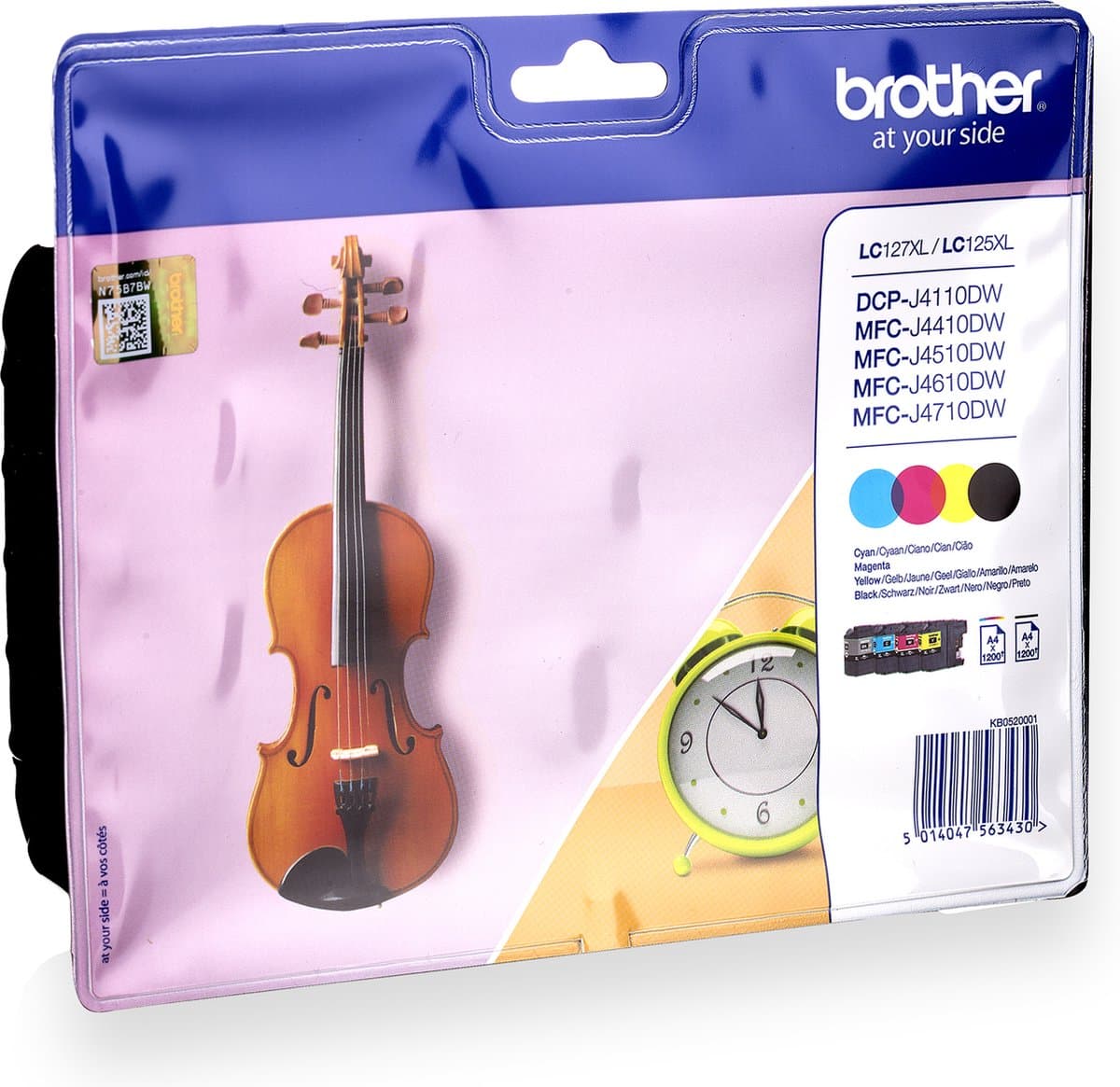 Brother LC127XLVALBP inktcartridge 4 stuks origineel zwart, cyaan, magenta, geel