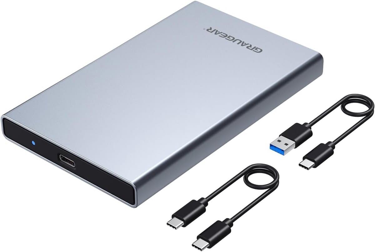 USB Type-C Aluminium Behuizing voor 2.5" SATA SSD/HDD - Snelle Gegevensoverdracht tot 6 Gbps